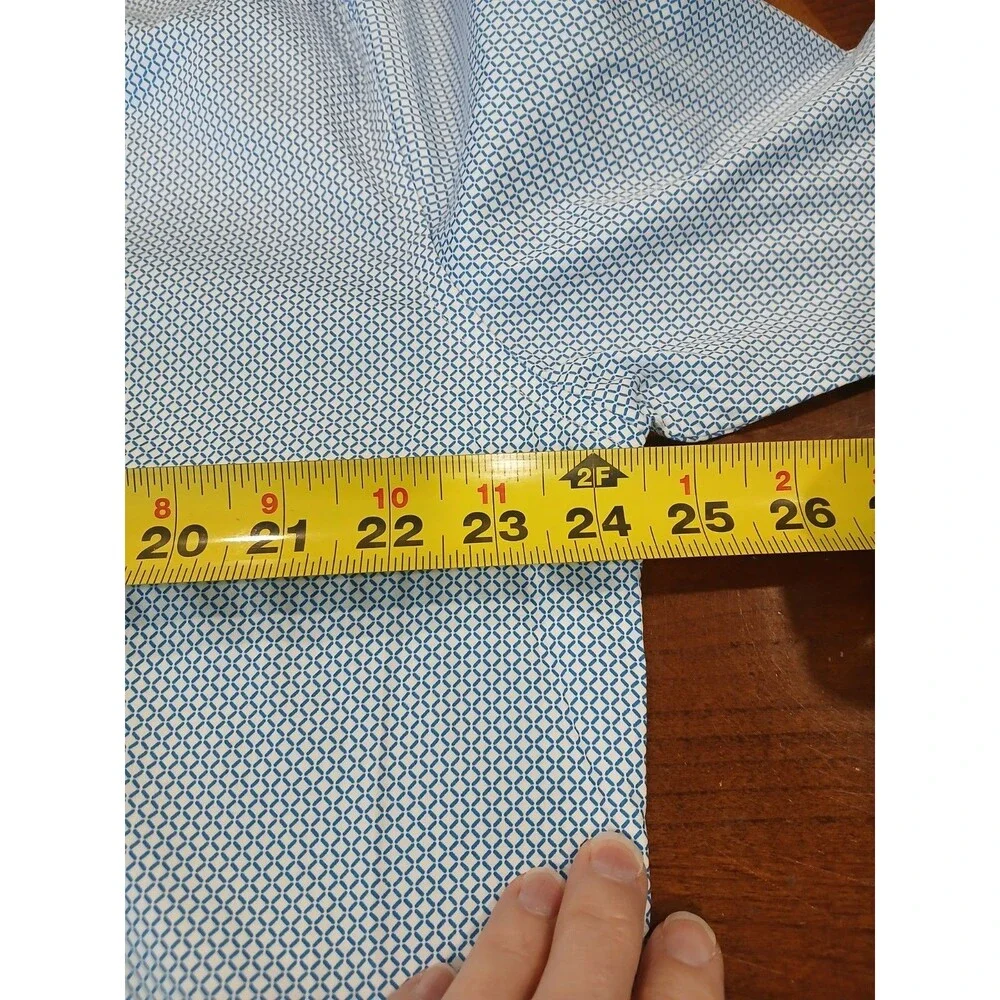 Dstrict&Row Slim Fit Button‎ Front Shirt Men's Size XXL in Blue/White Geo NWT!